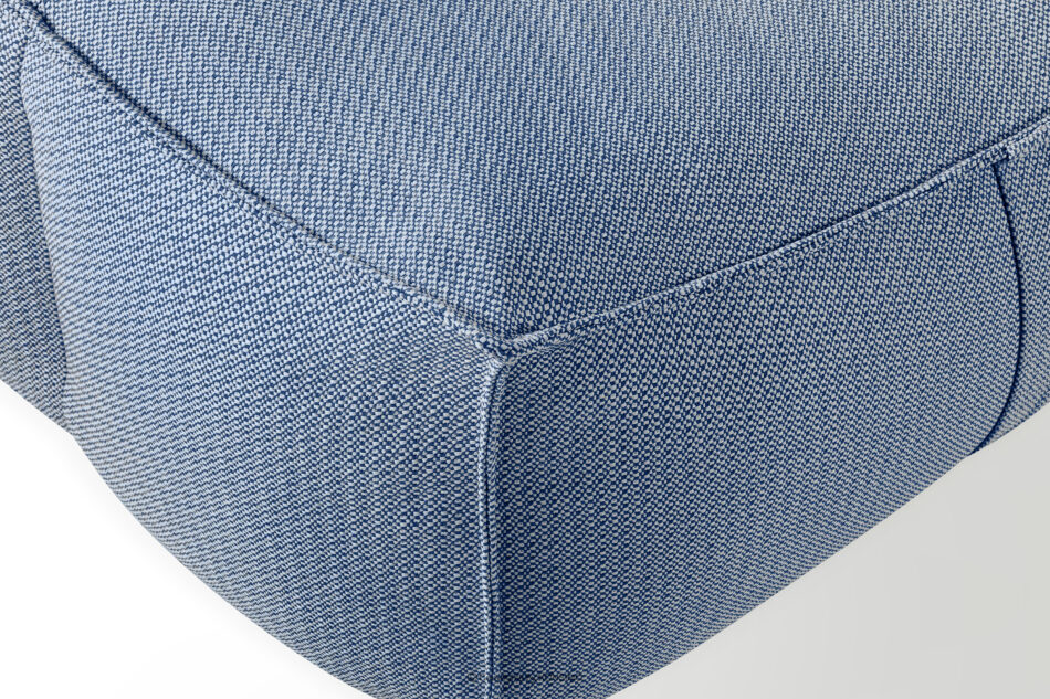 LOVIA Komplet mebli ogrodowych sofa fotel puf w tkaninie plecionej outdoorowej granatowy/biały granatowy/biały - zdjęcie 9