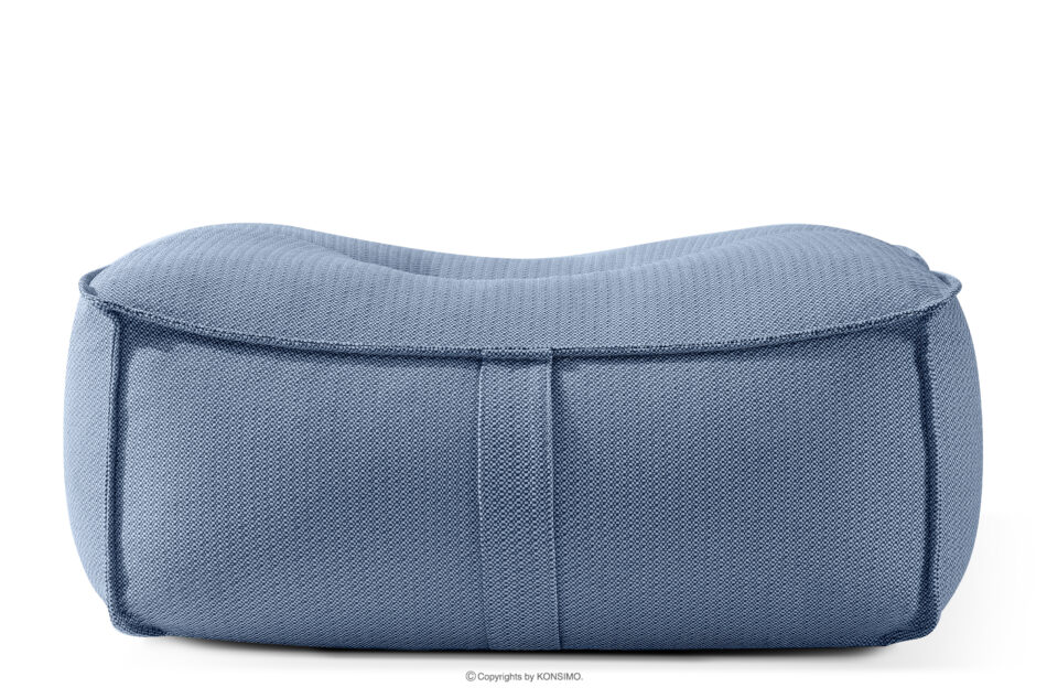 LOVIA Komplet mebli ogrodowych sofa fotel puf w tkaninie plecionej outdoorowej granatowy/biały granatowy/biały - zdjęcie 15