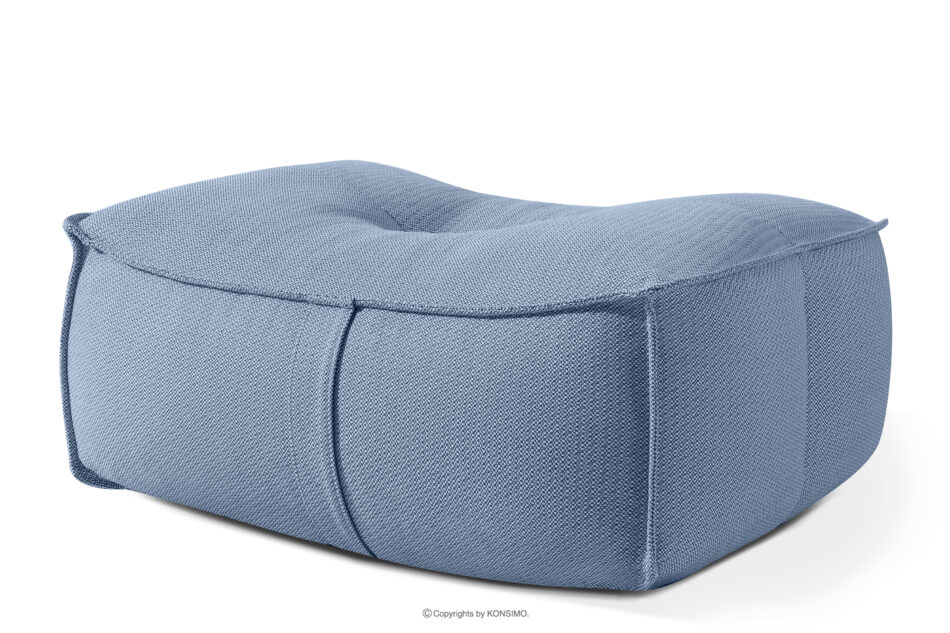 LOVIA Komplet mebli ogrodowych sofa fotel puf w tkaninie plecionej outdoorowej granatowy/biały granatowy/biały - zdjęcie 16
