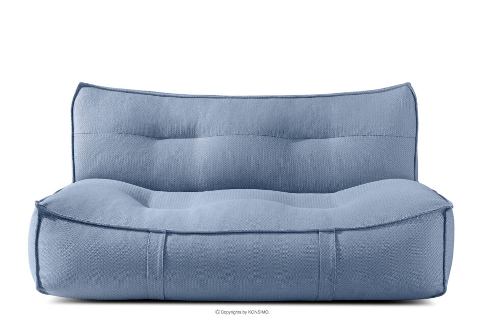 LOVIA Komplet mebli ogrodowych sofa fotel puf w tkaninie plecionej outdoorowej granatowy/biały granatowy/biały - zdjęcie 22