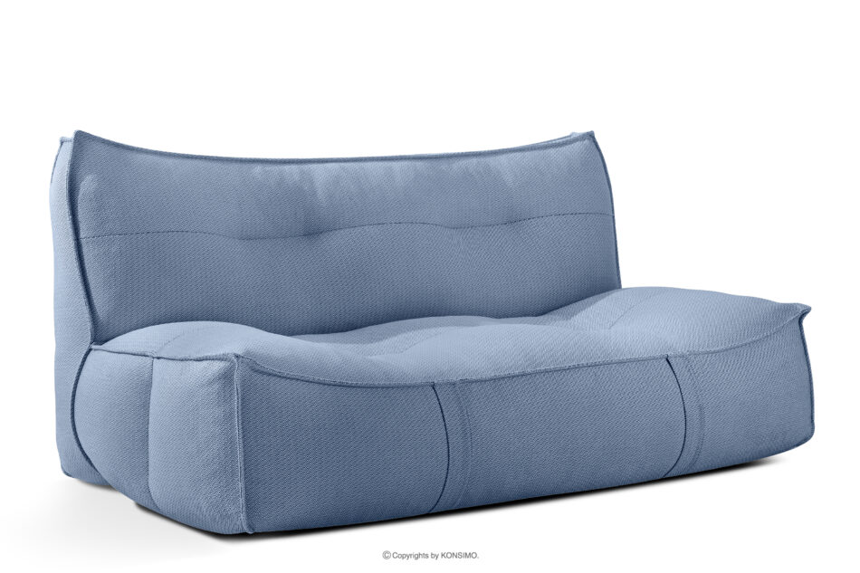 LOVIA Komplet mebli ogrodowych sofa fotel puf w tkaninie plecionej outdoorowej granatowy/biały granatowy/biały - zdjęcie 23