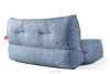 LOVIA Komplet mebli ogrodowych sofa fotel puf w tkaninie plecionej outdoorowej granatowy/biały granatowy/biały - zdjęcie 26