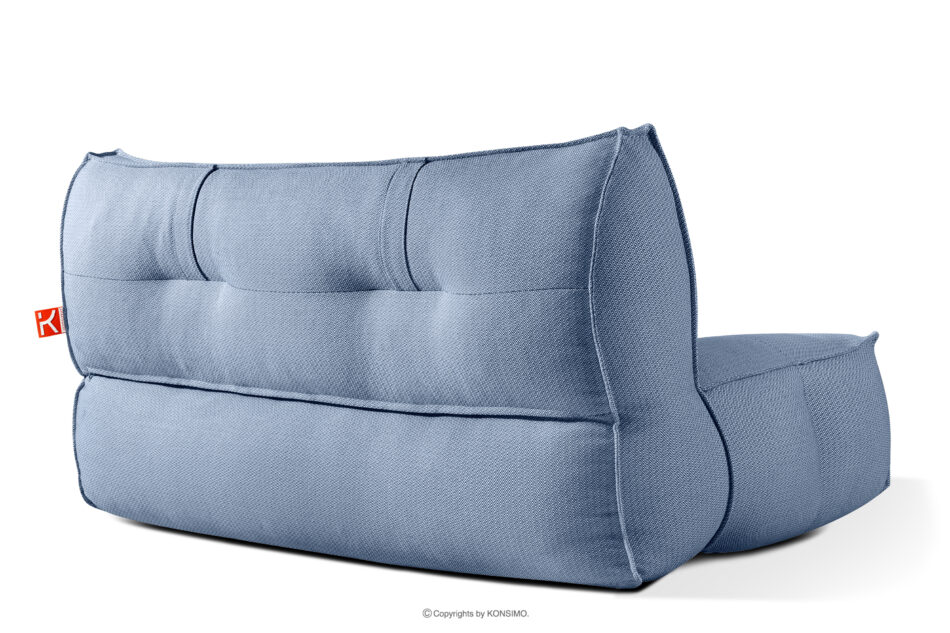 LOVIA Komplet mebli ogrodowych sofa fotel puf w tkaninie plecionej outdoorowej granatowy/biały granatowy/biały - zdjęcie 25