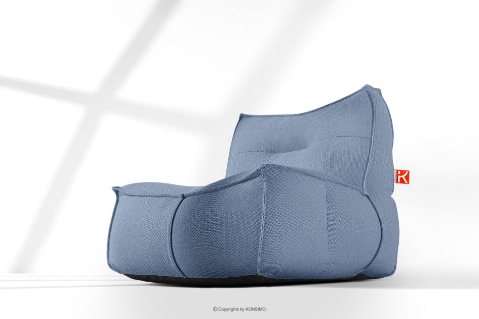 LOVIA Komplet mebli ogrodowych sofa fotel puf w tkaninie plecionej outdoorowej granatowy/biały granatowy/biały - zdjęcie 31