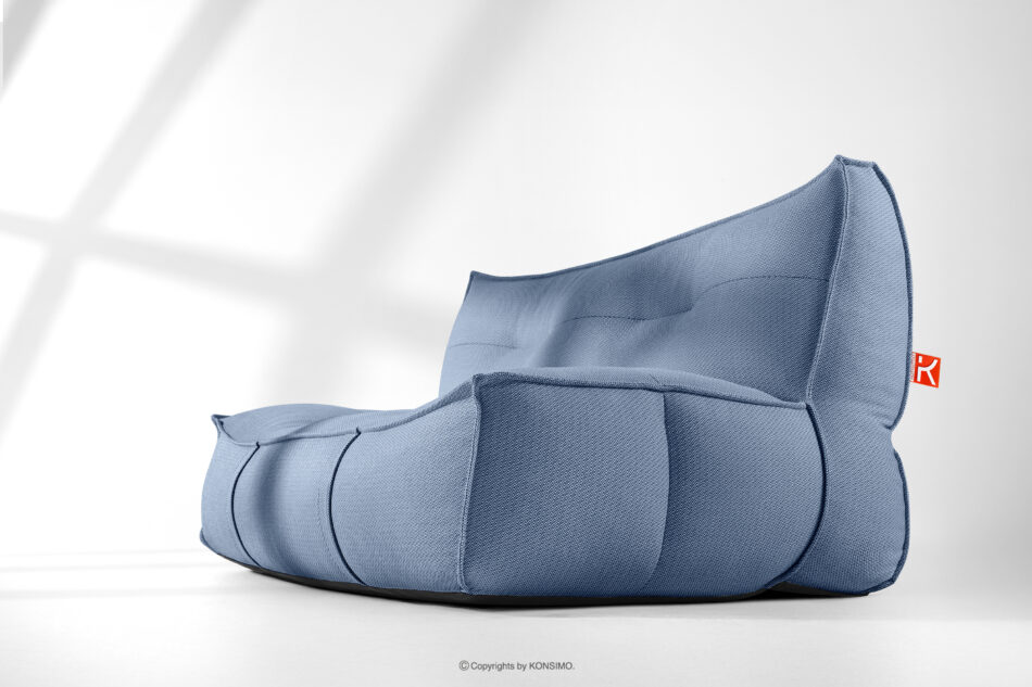 LOVIA Komplet mebli ogrodowych sofa fotel puf w tkaninie plecionej outdoorowej granatowy/biały granatowy/biały - zdjęcie 33