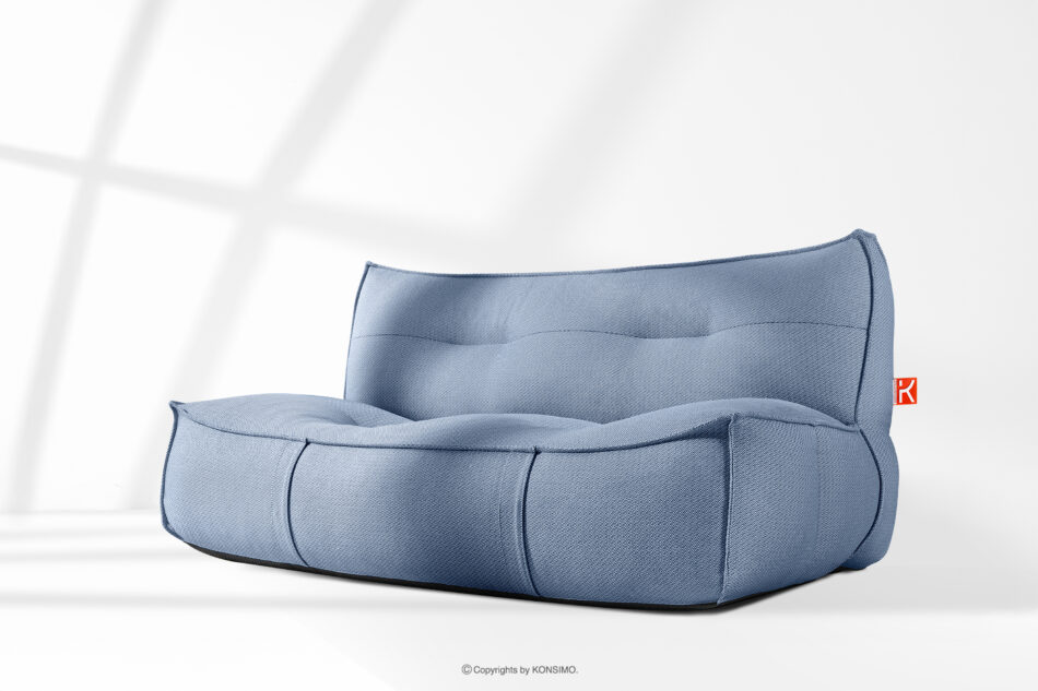 LOVIA Komplet mebli ogrodowych sofa fotel puf w tkaninie plecionej outdoorowej granatowy/biały granatowy/biały - zdjęcie 35