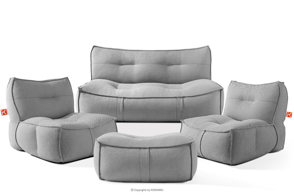 LOVIA Zestaw mebli ogrodowych w tkaninie plecionej outdoorowej czarny/biały czarny/biały - zdjęcie 0