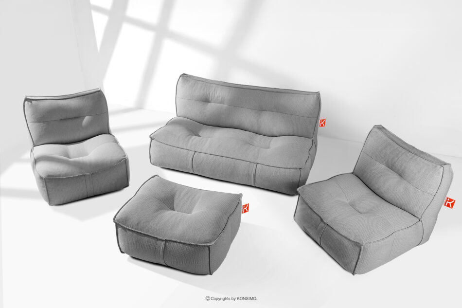 LOVIA Zestaw mebli ogrodowych w tkaninie plecionej outdoorowej czarny/biały czarny/biały - zdjęcie 1