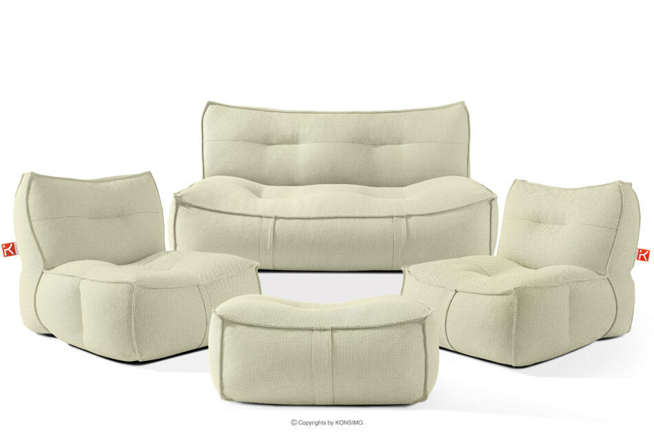 LOVIA Miękkie meble ogrodowe w tkaninie plecionej outdoorowej jasny zielony/biały jasny zielony/biały - zdjęcie 0