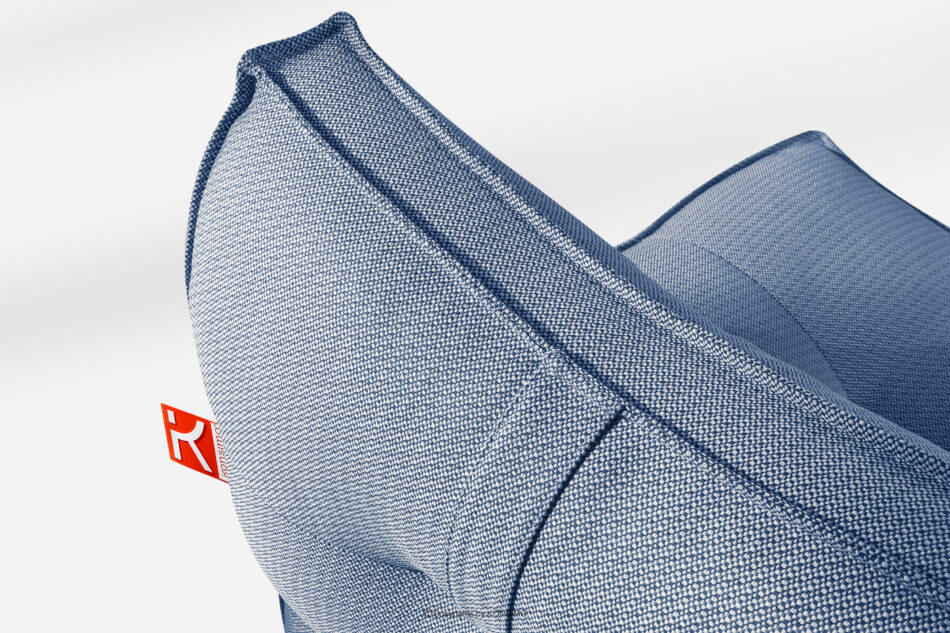 LOVIA Zestaw mebli ogrodowych w tkaninie plecionej outdoorowej granatowy/biały granatowy/biały - zdjęcie 6