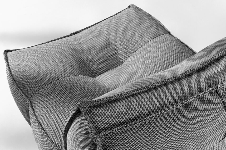 LOVIA Meble ogrodowe sofa fotel szezlong puf tkanina pleciona outdoorowa czarny/biały czarny/biały - zdjęcie 7