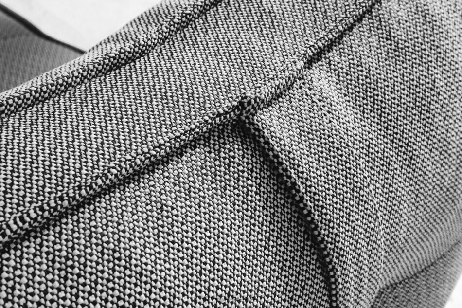 LOVIA Meble ogrodowe sofa fotel szezlong puf tkanina pleciona outdoorowa czarny/biały czarny/biały - zdjęcie 8