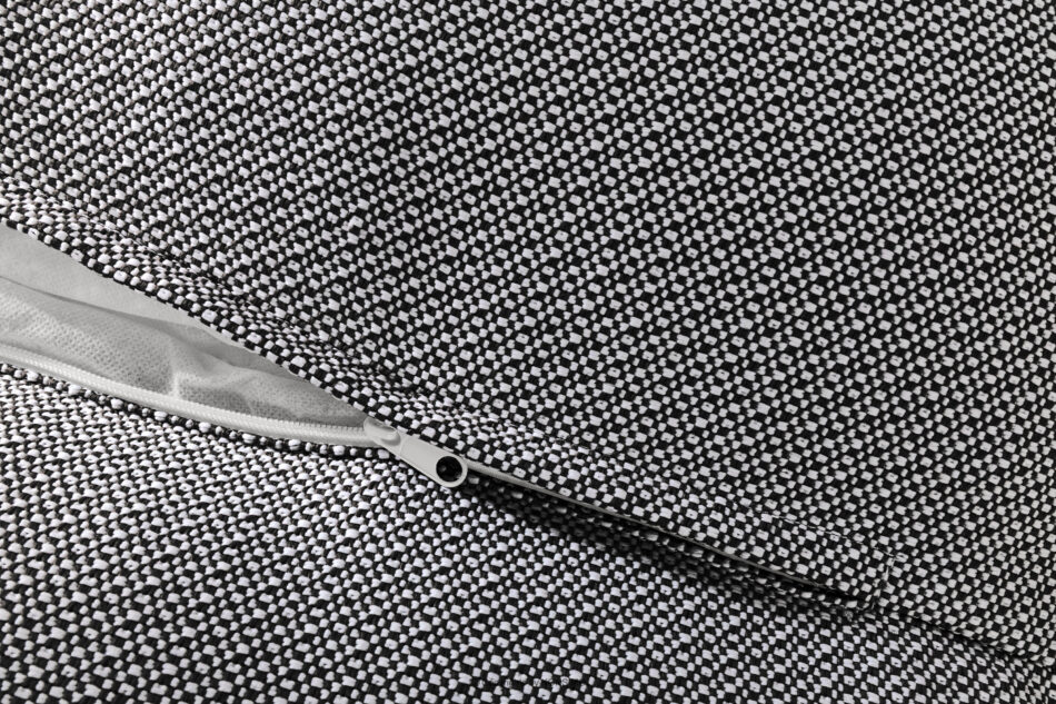 LOVIA Meble ogrodowe sofa fotel szezlong puf tkanina pleciona outdoorowa czarny/biały czarny/biały - zdjęcie 12