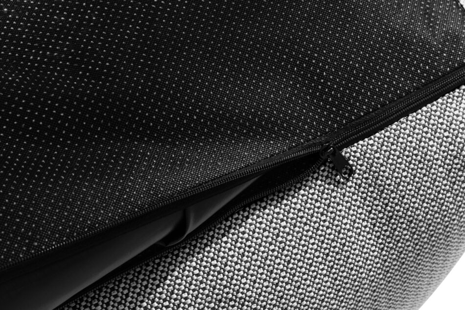 LOVIA Meble ogrodowe sofa fotel szezlong puf tkanina pleciona outdoorowa czarny/biały czarny/biały - zdjęcie 20