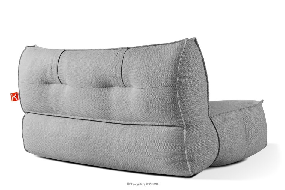 LOVIA Meble ogrodowe sofa fotel szezlong puf tkanina pleciona outdoorowa czarny/biały czarny/biały - zdjęcie 25
