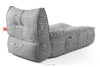 LOVIA Meble ogrodowe sofa fotel szezlong puf tkanina pleciona outdoorowa czarny/biały czarny/biały - zdjęcie 31