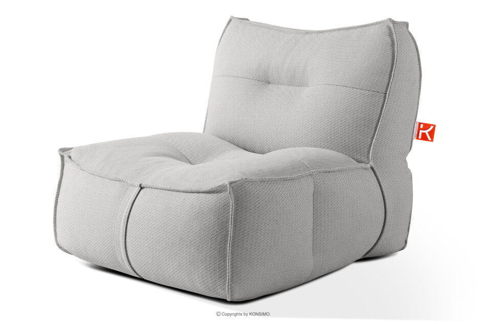 LOVIA Zestaw mebli ogrodowych sofa fotel szezlong puf tkanina pleciona outdoorowa ciemny szary/biały ciemny szary/biały - zdjęcie 4