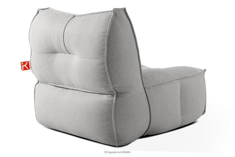 LOVIA Zestaw mebli ogrodowych sofa fotel szezlong puf tkanina pleciona outdoorowa ciemny szary/biały ciemny szary/biały - zdjęcie 5