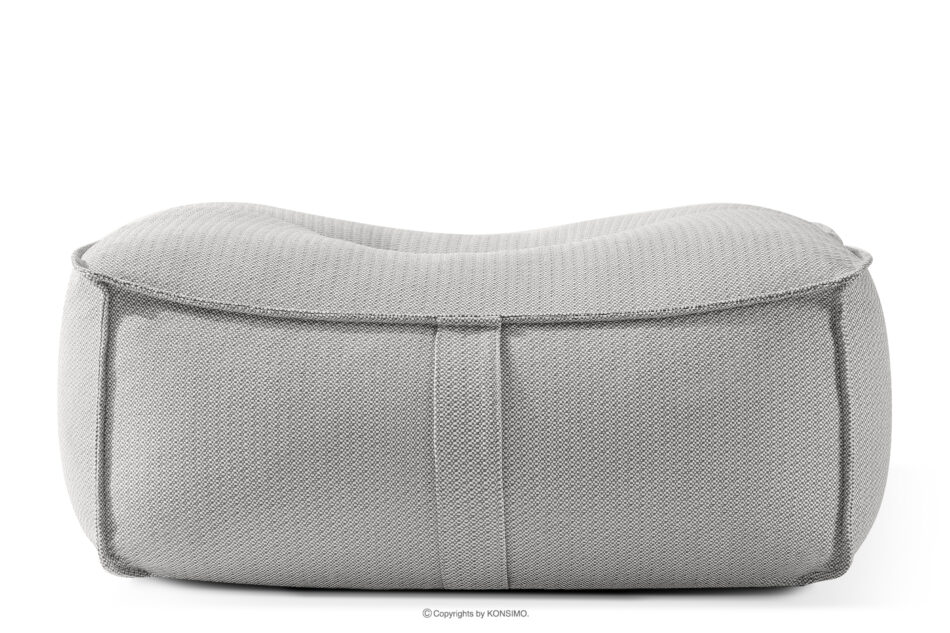 LOVIA Zestaw mebli ogrodowych sofa fotel szezlong puf tkanina pleciona outdoorowa ciemny szary/biały ciemny szary/biały - zdjęcie 15