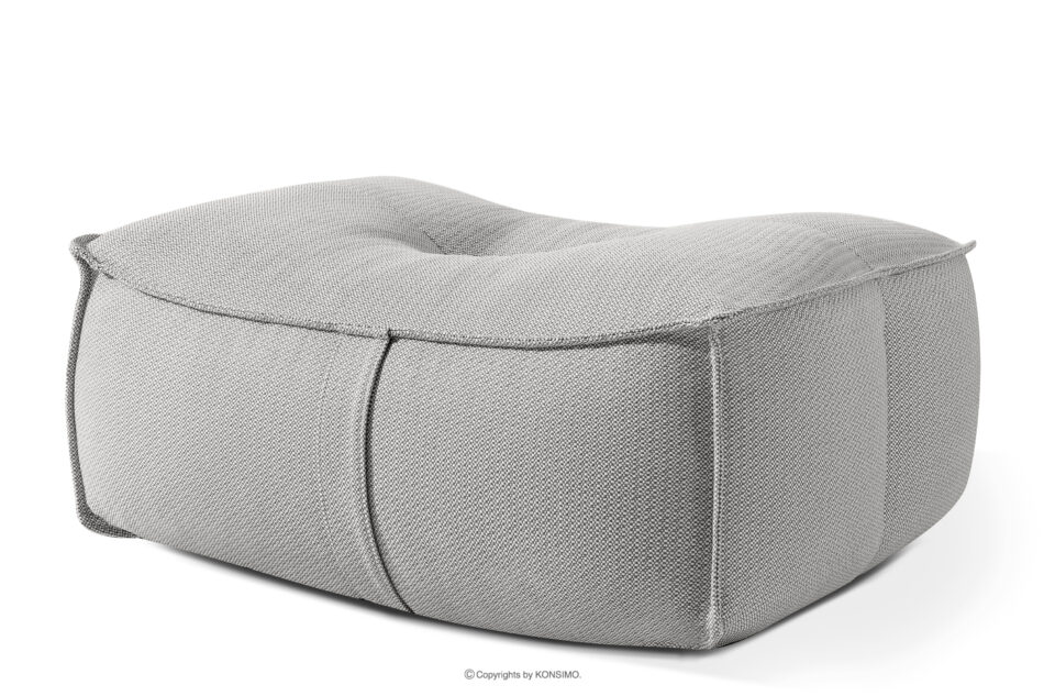 LOVIA Zestaw mebli ogrodowych sofa fotel szezlong puf tkanina pleciona outdoorowa ciemny szary/biały ciemny szary/biały - zdjęcie 16