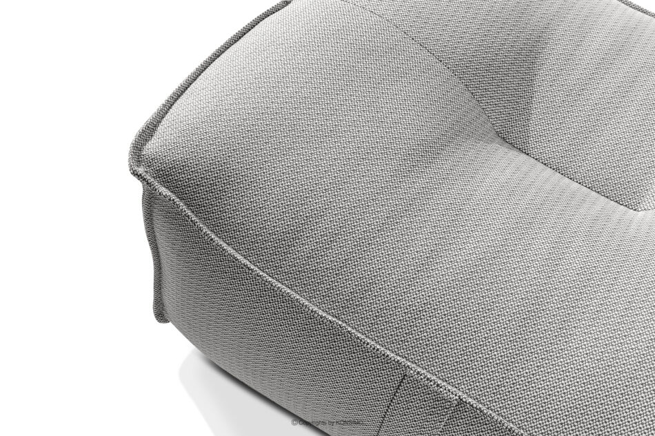 LOVIA Zestaw mebli ogrodowych sofa fotel szezlong puf tkanina pleciona outdoorowa ciemny szary/biały ciemny szary/biały - zdjęcie 17