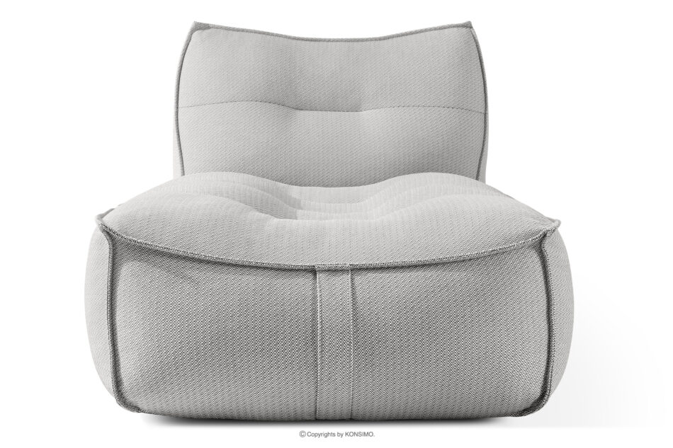 LOVIA Zestaw mebli ogrodowych sofa fotel szezlong puf tkanina pleciona outdoorowa ciemny szary/biały ciemny szary/biały - zdjęcie 27