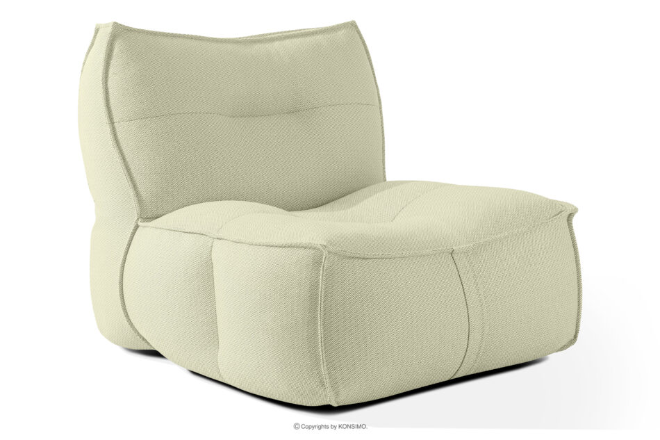 LOVIA Zestaw mebli ogrodowych sofa fotel szezlong puf tkanina pleciona outdoorowa jasny zielony/biały jasny zielony/biały - zdjęcie 3