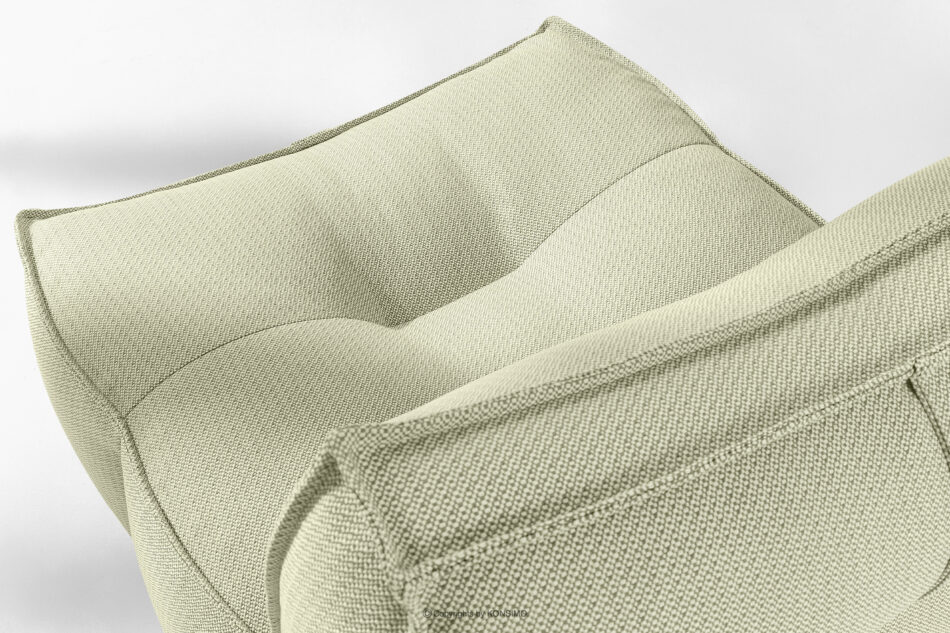 LOVIA Zestaw mebli ogrodowych sofa fotel szezlong puf tkanina pleciona outdoorowa jasny zielony/biały jasny zielony/biały - zdjęcie 7