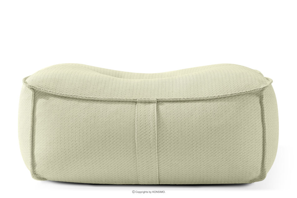 LOVIA Zestaw mebli ogrodowych sofa fotel szezlong puf tkanina pleciona outdoorowa jasny zielony/biały jasny zielony/biały - zdjęcie 15