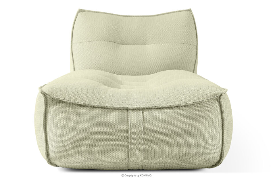 LOVIA Zestaw mebli ogrodowych sofa fotel szezlong puf tkanina pleciona outdoorowa jasny zielony/biały jasny zielony/biały - zdjęcie 27