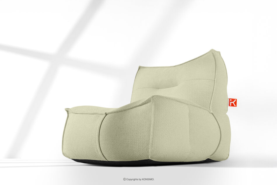 LOVIA Zestaw mebli ogrodowych sofa fotel szezlong puf tkanina pleciona outdoorowa jasny zielony/biały jasny zielony/biały - zdjęcie 36