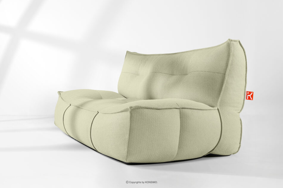 LOVIA Zestaw mebli ogrodowych sofa fotel szezlong puf tkanina pleciona outdoorowa jasny zielony/biały jasny zielony/biały - zdjęcie 39