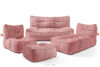 Meble ogrodowe sofa fotel szezlong puf tkanina pleciona outdoorowa czerwony/biały