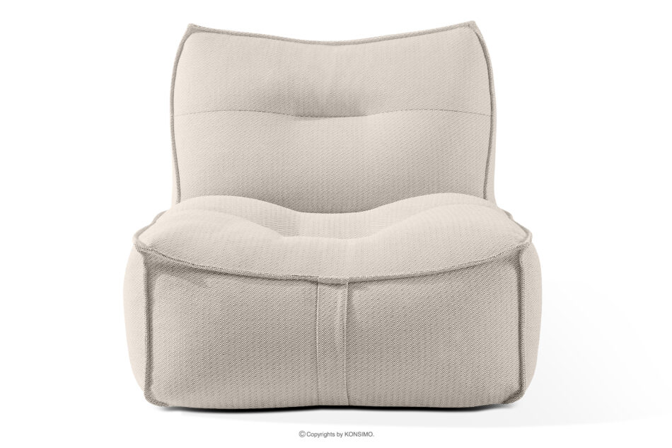 LOVIA Zestaw mebli ogrodowych sofa fotel szezlong puf tkanina pleciona outdoorowa ciemny beżowy/biały ciemny beżowy/biały - zdjęcie 2