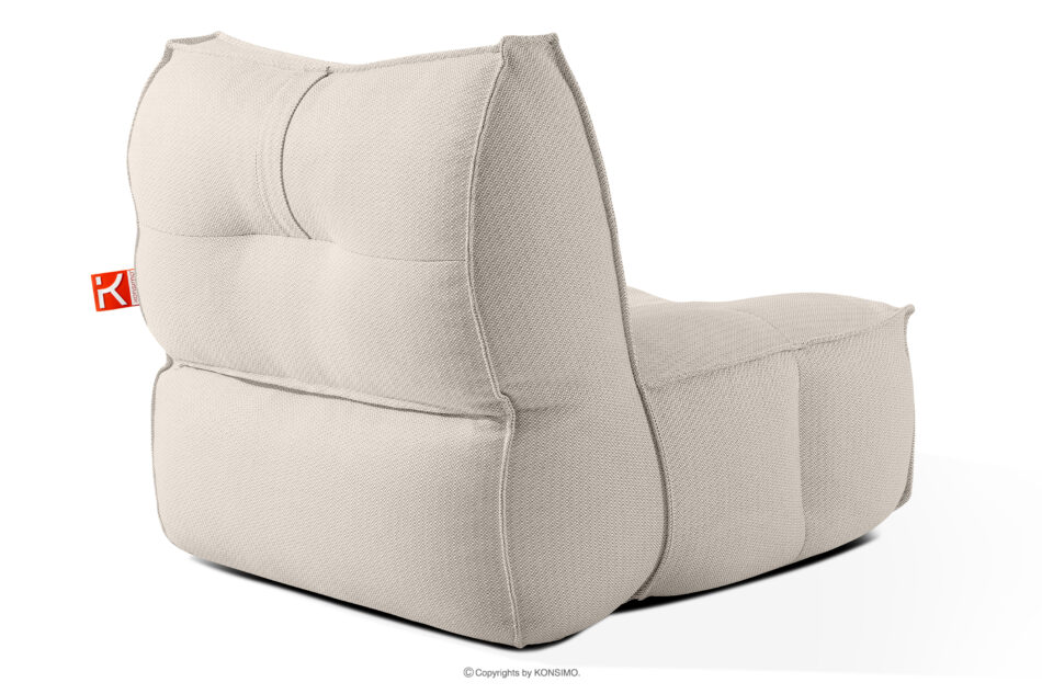 LOVIA Zestaw mebli ogrodowych sofa fotel szezlong puf tkanina pleciona outdoorowa ciemny beżowy/biały ciemny beżowy/biały - zdjęcie 5