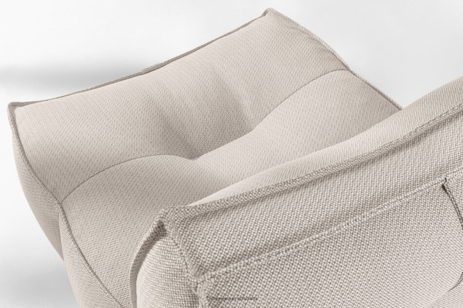 LOVIA Zestaw mebli ogrodowych sofa fotel szezlong puf tkanina pleciona outdoorowa ciemny beżowy/biały ciemny beżowy/biały - zdjęcie 7