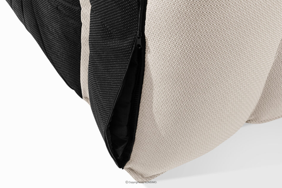 LOVIA Zestaw mebli ogrodowych sofa fotel szezlong puf tkanina pleciona outdoorowa ciemny beżowy/biały ciemny beżowy/biały - zdjęcie 10