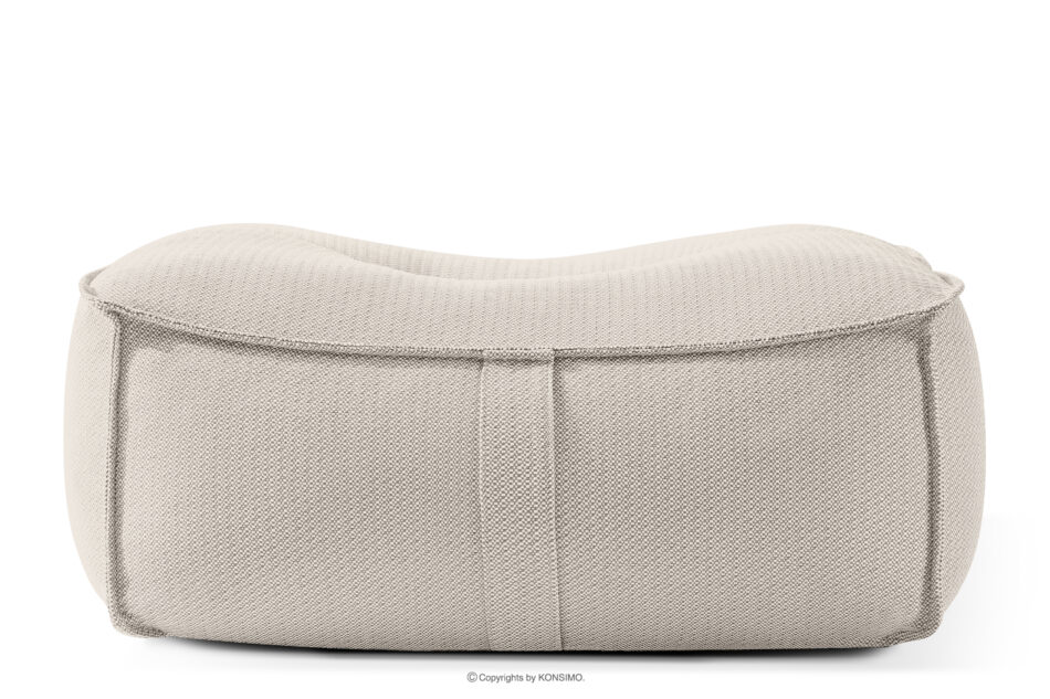 LOVIA Zestaw mebli ogrodowych sofa fotel szezlong puf tkanina pleciona outdoorowa ciemny beżowy/biały ciemny beżowy/biały - zdjęcie 15