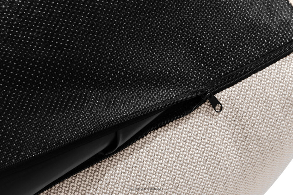 LOVIA Zestaw mebli ogrodowych sofa fotel szezlong puf tkanina pleciona outdoorowa ciemny beżowy/biały ciemny beżowy/biały - zdjęcie 20