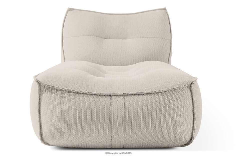 LOVIA Zestaw mebli ogrodowych sofa fotel szezlong puf tkanina pleciona outdoorowa ciemny beżowy/biały ciemny beżowy/biały - zdjęcie 27