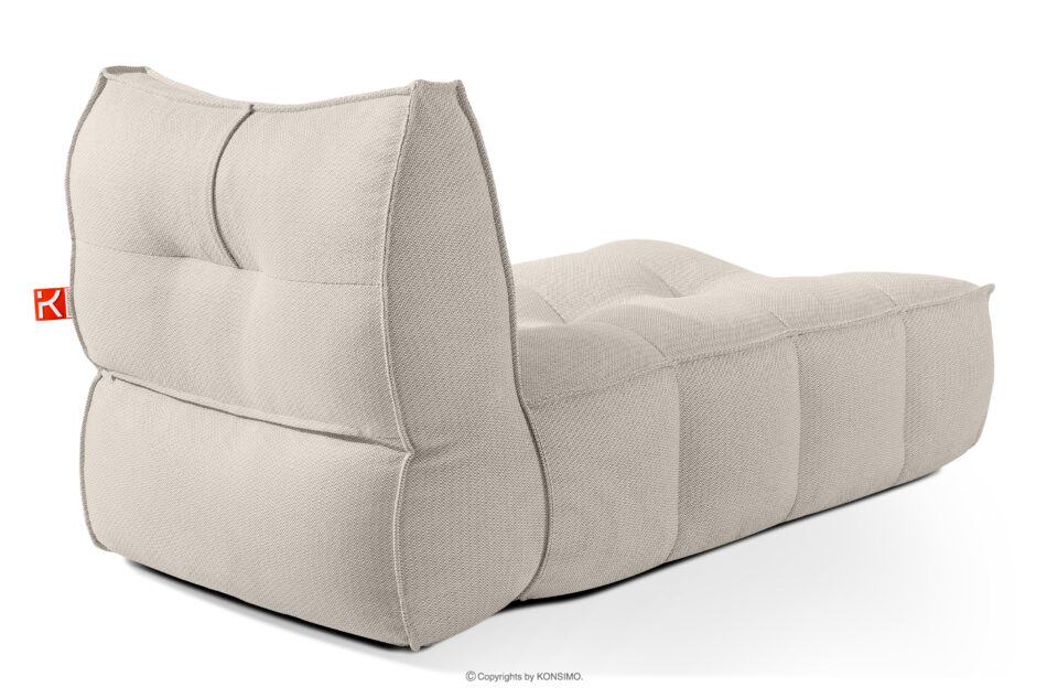 LOVIA Zestaw mebli ogrodowych sofa fotel szezlong puf tkanina pleciona outdoorowa ciemny beżowy/biały ciemny beżowy/biały - zdjęcie 30