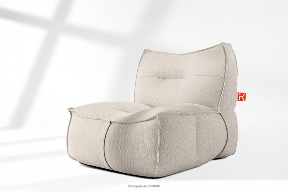 LOVIA Zestaw mebli ogrodowych sofa fotel szezlong puf tkanina pleciona outdoorowa ciemny beżowy/biały ciemny beżowy/biały - zdjęcie 35