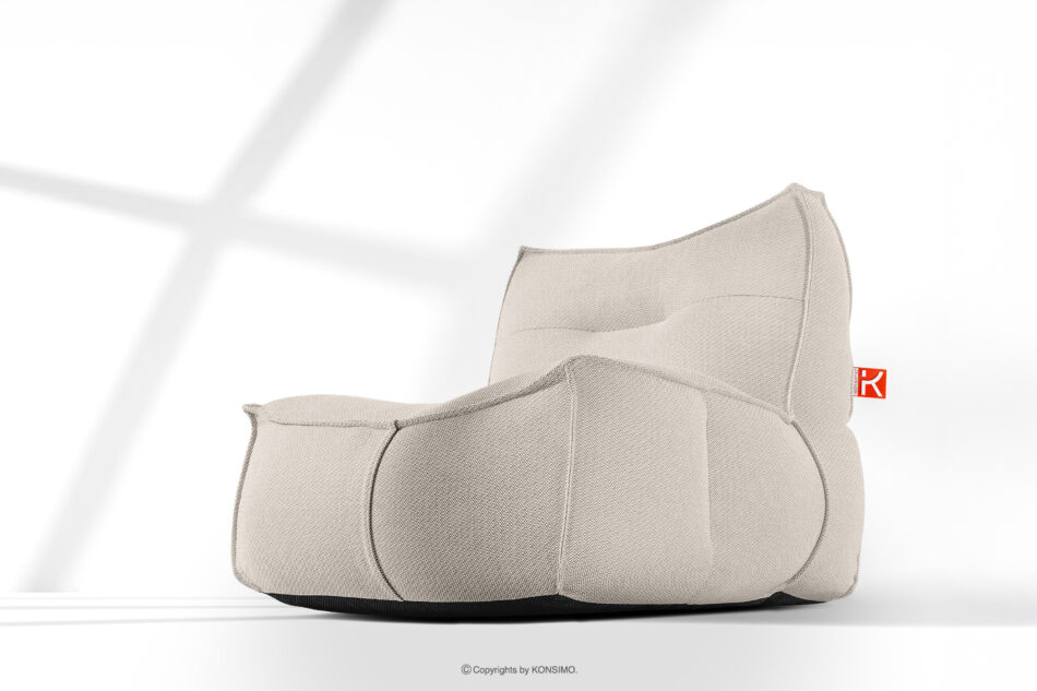 LOVIA Zestaw mebli ogrodowych sofa fotel szezlong puf tkanina pleciona outdoorowa ciemny beżowy/biały ciemny beżowy/biały - zdjęcie 36