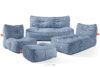 Meble ogrodowe sofa fotel szezlong puf tkanina pleciona outdoorowa granatowy/biały