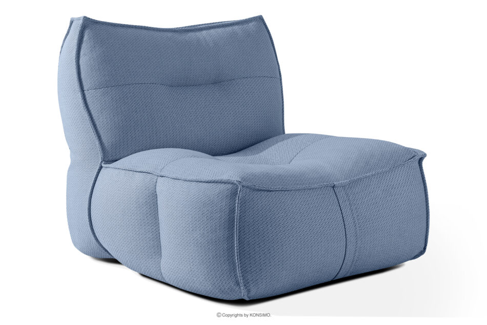 LOVIA Meble ogrodowe sofa fotel szezlong puf tkanina pleciona outdoorowa granatowy/biały granatowy/biały - zdjęcie 3