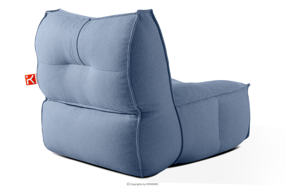 LOVIA Meble ogrodowe sofa fotel szezlong puf tkanina pleciona outdoorowa granatowy/biały granatowy/biały - zdjęcie 5