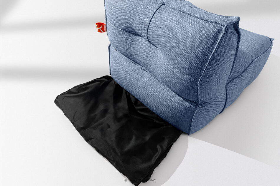 LOVIA Meble ogrodowe sofa fotel szezlong puf tkanina pleciona outdoorowa granatowy/biały granatowy/biały - zdjęcie 11