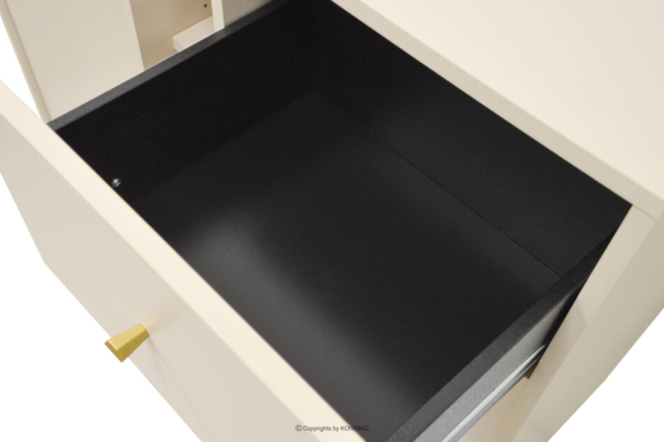 FLOREN Mała komoda 100 cm na złotych nóżkach kremowa kremowy/złoty - zdjęcie 3