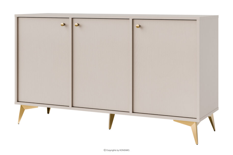 FLOREN Komoda kremowa ze złotymi nóżkami modern kremowy/złoty - zdjęcie 0