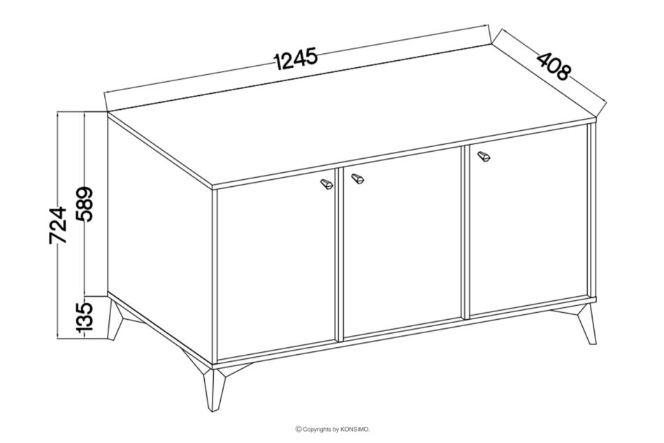 FLOREN Komoda kremowa ze złotymi nóżkami modern kremowy/złoty - zdjęcie 5